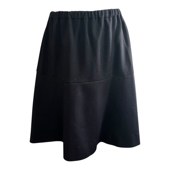 80s/90s Vintage Homemade Black Full Skirt Size XS Elastic Waist Midi Minimalist - Picture 16 of 16